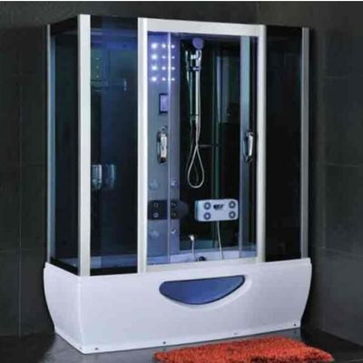 Clôture rectangulaire moderne de douche avec le bain de vapeur et la douche de porte coulissante combinés