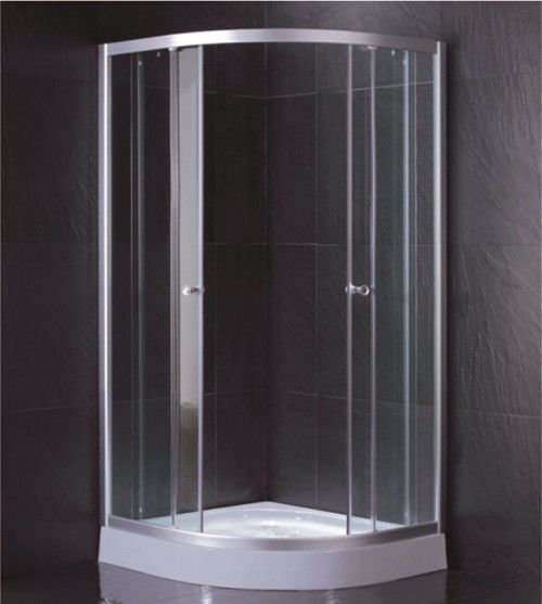 Cabine claire de douche de verre trempé avec 2 2 portes coulissantes de panneau fixe et