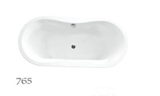 Grande couleur blanche de trempage libre acrylique ovale de baignoires avec le débordement fournisseur
